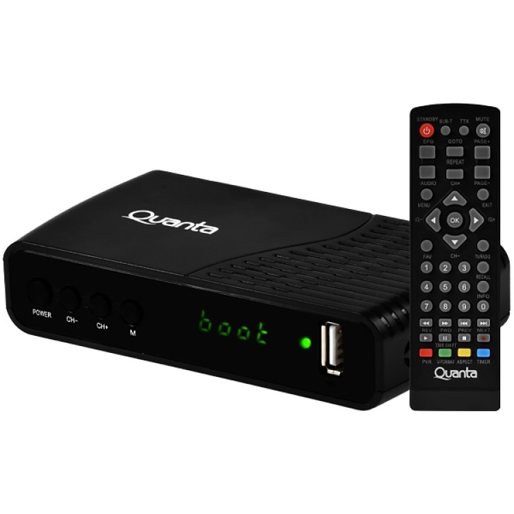 Conversor de TV Digital ISDB-T Quanta QTCTV1130 Full HD com HDMI e USB Bivolt - Preto - Imagem: 1