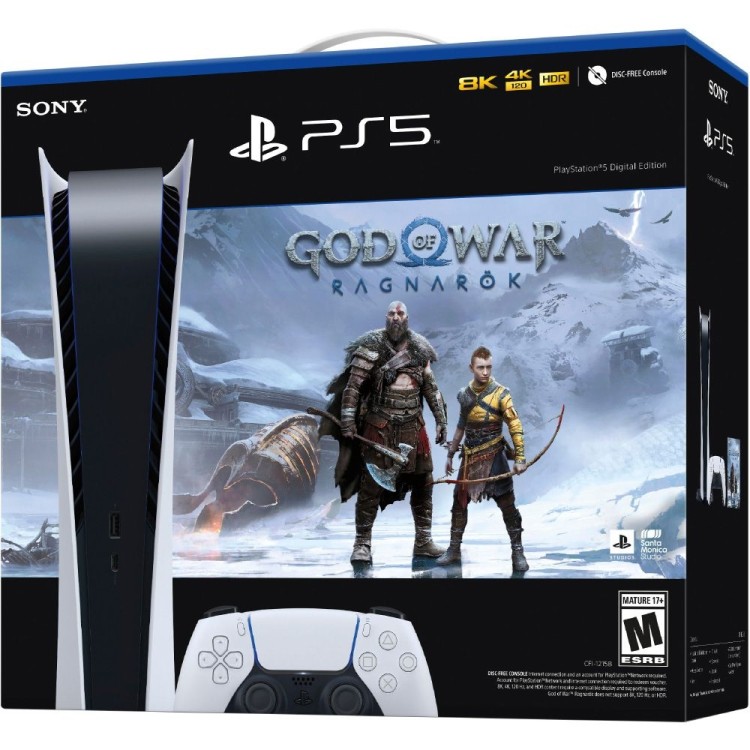Console Sony Playstation 5 825 GB Versão Digital God Of War Ragnarok Bundle - Branco (CFI-1215B) - Imagem: 2