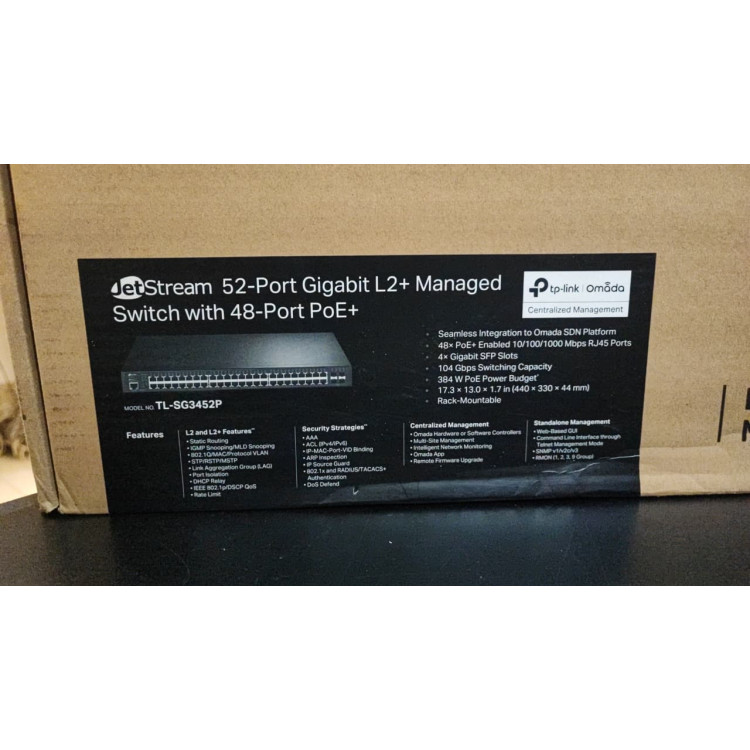 Hub Switch TP-Link TL-SG3452P JetStream Gigabit L2+ de 52 portas com PoE+ de 48 portas - Imagem: 5