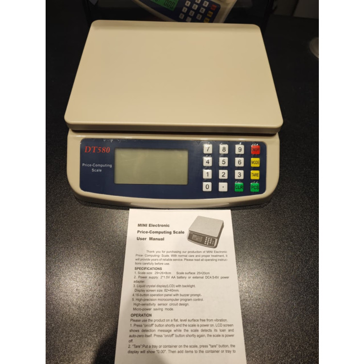 Balanças de Cozinha DT-580 Balança digital lcd de precisão, 30kg/1g, balança eletrônica, balança de peso de plástico, precisão, equilíbrio de peso, balanças de alimentos - Imagem: 3