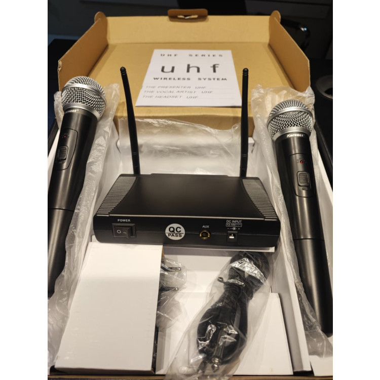 Microfone Sem Fio Duplo Karsect WR-8LD/HT-15A UHF Profissional  - Imagem: 1