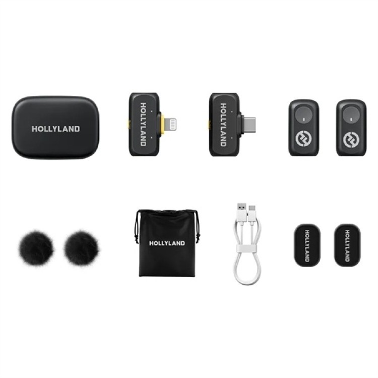 Microfone de Lapela Sem Fio Hollyland LARK A1 Combo com USB-C Lightning - Space Gray - Imagem: 2