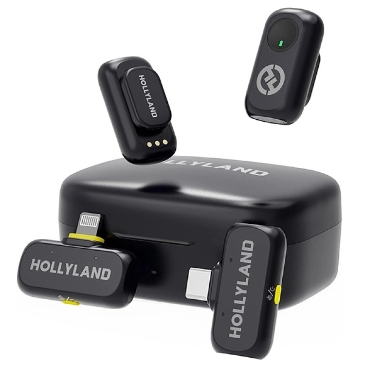 Microfone de Lapela Sem Fio Hollyland LARK A1 Combo com USB-C Lightning - Space Gray - Imagem: 1