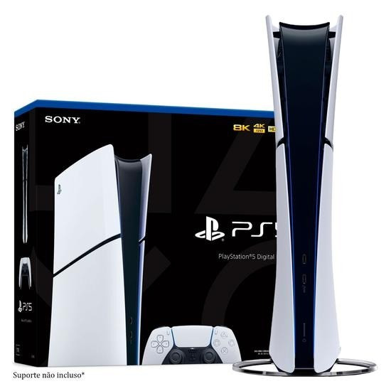 Console Sony PlayStation 5 Slim Digital Edition 1TB 8K - Branco / Preto