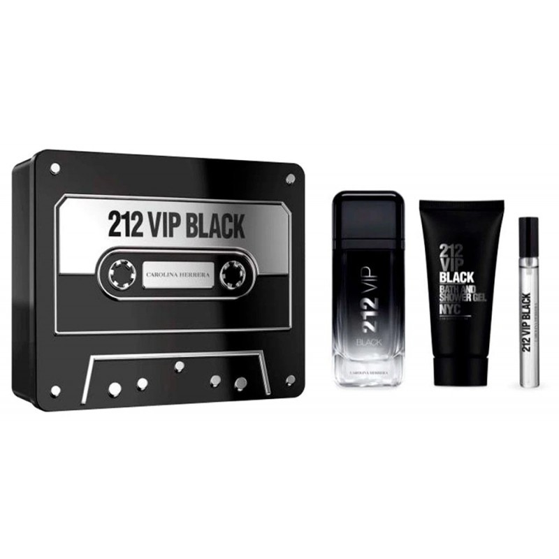 Kit Perfume Carolina Herrera 212 Vip Black EDP 100mL +10mL + Shower Gel 100mL