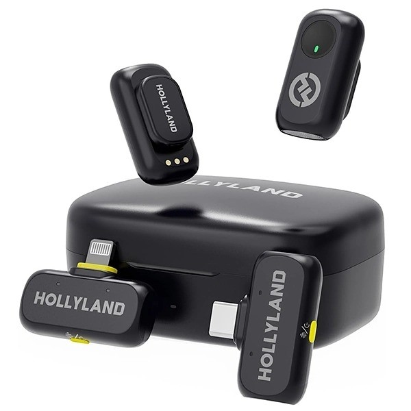 Microfone de Lapela Sem Fio Hollyland LARK A1 Combo com USB-C Lightning - Space Gray
