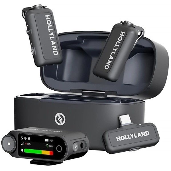 Microfone de Lapela Sem Fio Hollyland LARK Max 2 Ultimate Combo com USB-C - Space Gray